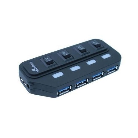 MediaRange USB-HUB 4-Port USB 3.0 External - High-Speed Connectivity and Reliable Expansion (MRCS505)